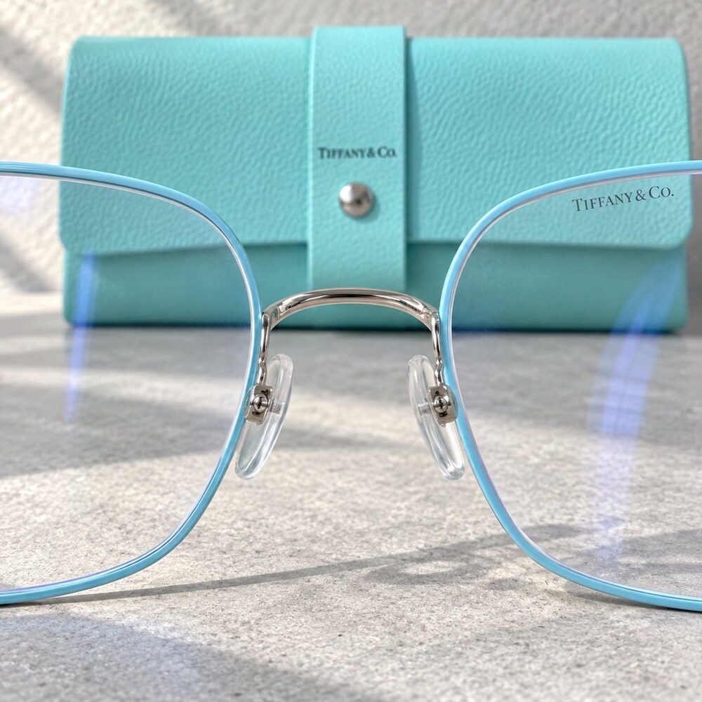 Tiffany Blue Square Optical Frames - Picture 5 of 6